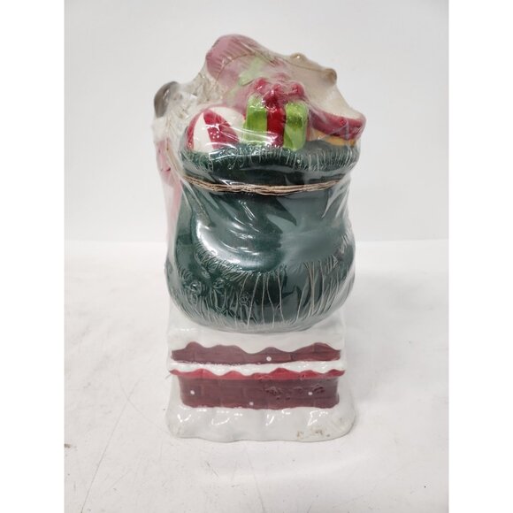 Vintage Holiday Time Santa Claus Carrying Presents Ceramic Christmas Cookie Jar - Picture 6 of 10